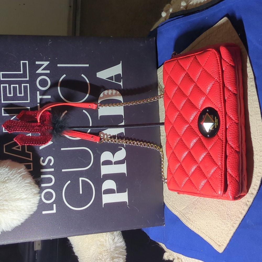 Kate Spade Red Quilted Shoulder Bag with Chain Strap NWOT ASKING ONLY $110 - Picture 10 of 10
